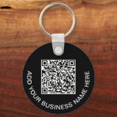 Logo QR-code promotioneel zwart Sleutelhanger (Voorkant)