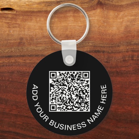 Logo QR-code promotioneel zwart Sleutelhanger (Voorkant)