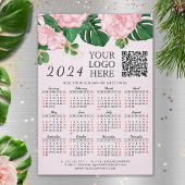 Logo QR Code Roze 2024 Bedrijfskalender Magneet
