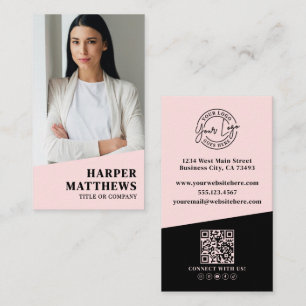Logo QR Code Roze Roodgloeiend Visitekaartje