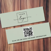 Logo QR-code Sage groene stud oorbel display kaart