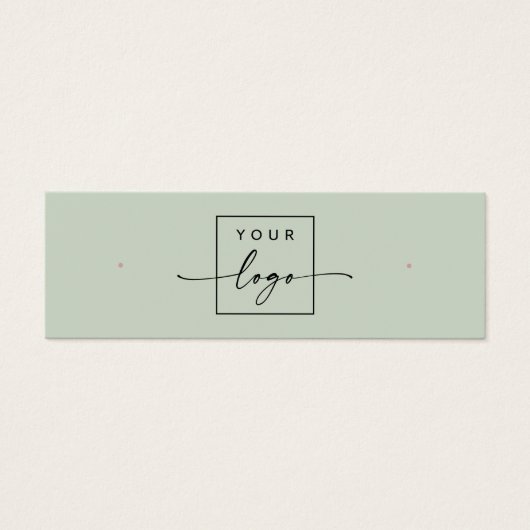 Logo QR-code Sage groene stud oorbel display kaart (Voorkant)