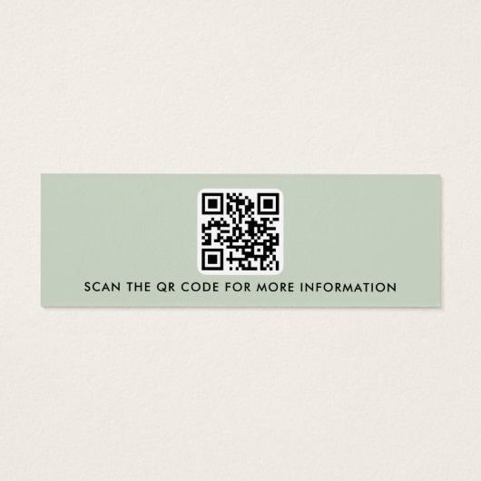 Logo QR code sauge vert harnais d'oreille carte d' (Dos)