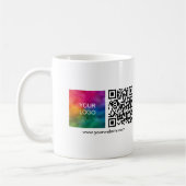 Logo QR code scan me Sjabloon wit minimalistisch Koffiemok (Links)
