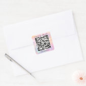 Logo QR-code Scannen me online Winkelholografisch  Vierkante Sticker (Envelop)