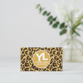 Logo QR Code Sjabloon Leopard Print Rockabilly Visitekaartje (Staand voorkant)