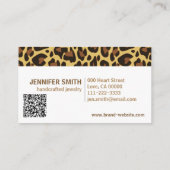 Logo QR Code Sjabloon Leopard Print Rockabilly Visitekaartje (Achterkant)