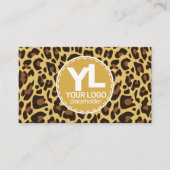 Logo QR Code Sjabloon Leopard Print Rockabilly Visitekaartje (Voorkant)