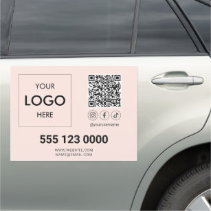 Logo QR Code Social Media Car Magnet