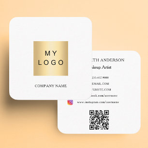 Logo QR code social media merk kleur minimalistisc Vierkante Visitekaartje