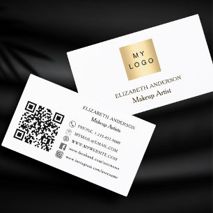 Logo Qr code social media white black premium Visitekaartje