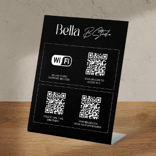Logo QR-code sociale media Wifi Reclamebord Met Voetstuk