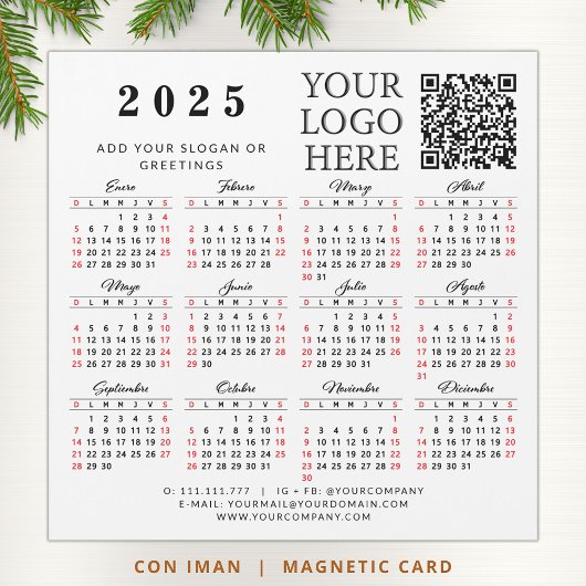 Logo QR Code Spaans 2025 Zakelijke Agenda Magneet