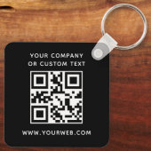 Logo, QR code tekst dubbelzijdig licht Sleutelhanger (Achterkant)