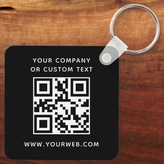 Logo, QR code tekst dubbelzijdig licht Sleutelhanger (Achterkant)