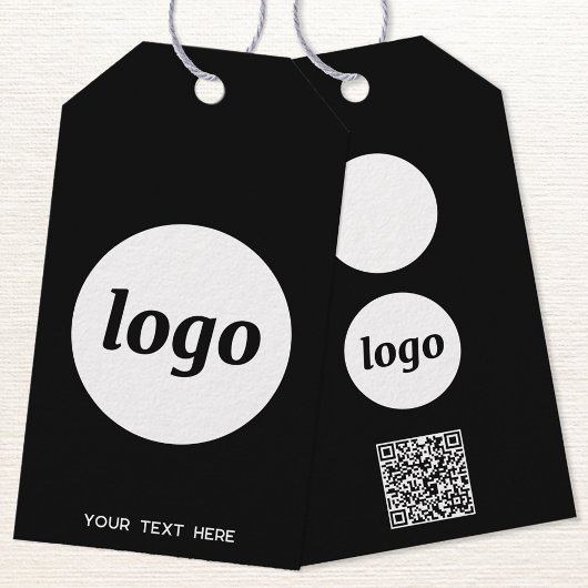 Logo QR-code tekst zakelijk product prijs label ta Cadeaulabel