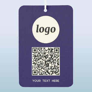 Logo QR Code Tekst Zakelijk Promotie Navy Blue Luchtverfrisser