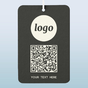 Logo QR Code Tekst Zakelijke Promotie Zwart Luchtverfrisser