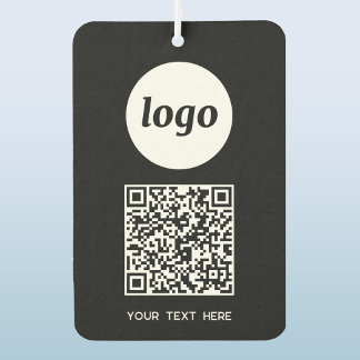 Logo QR Code Tekst Zakelijke Promotie Zwart Luchtverfrisser