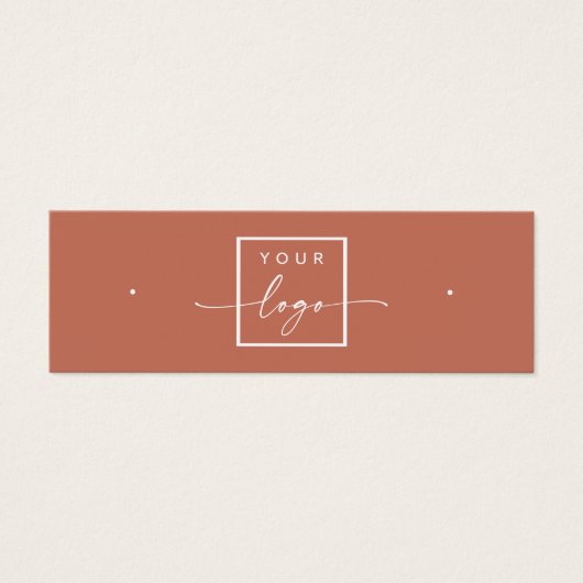 Logo QR code terracotta stud oorbel display kaart (Voorkant)