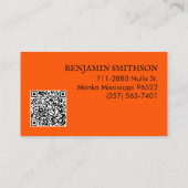 Logo & QR-code toevoegen Oranje geruit modern Visitekaartje (Achterkant)
