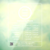Logo QR-code transparant openingsuren bedrijf Raamsticker (Vel 3)