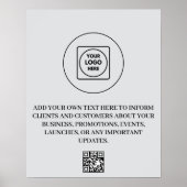 Logo QR-code Zakelijk Branding Blauwe Poster Ontwe (Voorkant)