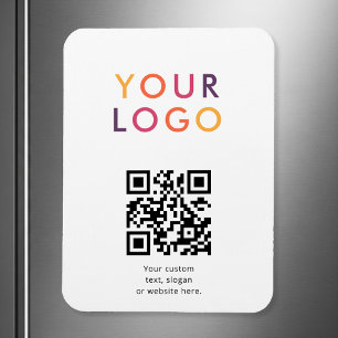 Logo QR-code Zakelijke Sjabloon Wit Magneet