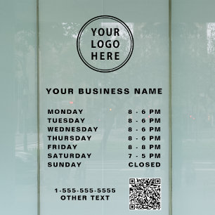 Logo QR-code Zakelijke uren Raamsticker