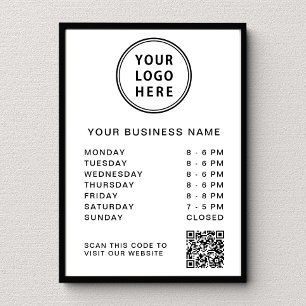 Logo QR-code Zakelijke uren Website Poster