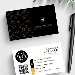 Logo QR Code Zwart Goud Bakkerij Visitekaartje
