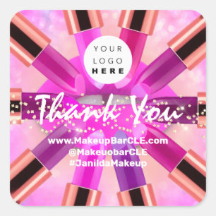 Logo QR-codenaam Bedankt voor het winkelen van Gol Vierkante Sticker