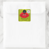 Logo QR-codenaam Hartelijk dank voor het winkelen Vierkante Sticker (Tas)