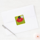 Logo QR-codenaam Hartelijk dank voor het winkelen Vierkante Sticker (Envelop)