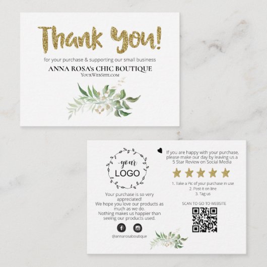 *~* LOGO QR DANK U Review BOTANISCH GEBLADERTE AP8 Informatiekaartje (Voorkant / Achterkant)