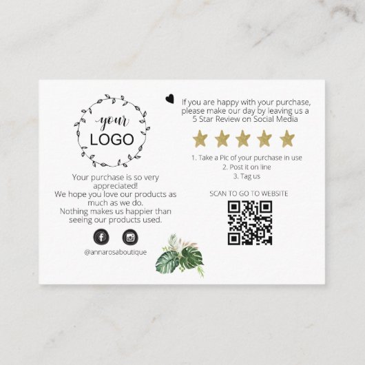 ~ LOGO QR DANK U Review BOTANISCHE EXOTISCHE AP8 Informatiekaartje (Achterkant)