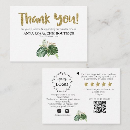 ~ LOGO QR DANK U Review BOTANISCHE EXOTISCHE AP8 Informatiekaartje (Voorkant / Achterkant)