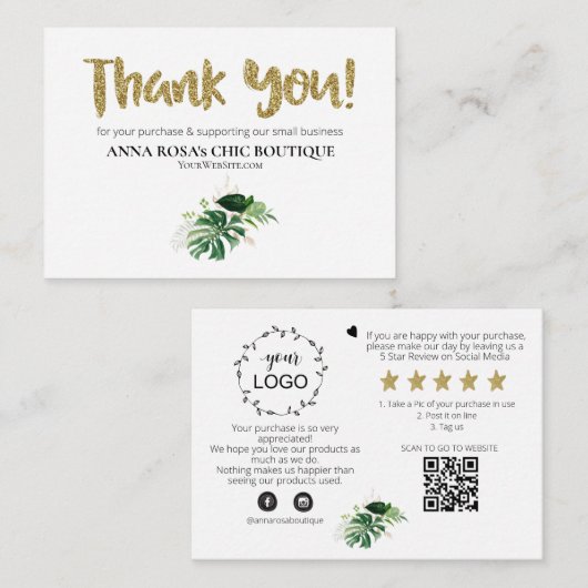 *~* LOGO QR DANK U Review TROPISCHE EXOTISCHE AP8 Informatiekaartje (Voorkant / Achterkant)