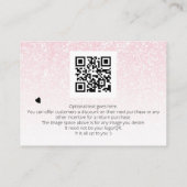 *~* Logo QR Ombre Glitter Bedankt Branding Informatiekaartje (Achterkant)