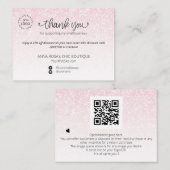 *~* Logo QR Ombre Glitter Bedankt Branding Informatiekaartje (Voorkant / Achterkant)