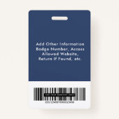 Logo QR-streepjescodes Blauwe werknemer Badge (Achterkant)
