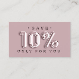 Logo QRCODE 10%OFF Korting invoegen Kaart Blush Visitekaartje