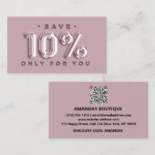 Logo QRCODE 10%OFF Remise Insertion de carte (Devant / Derrière)