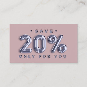 Logo QRCODE 20%OFF Kortingstussenvoegsel Blauw Roo Visitekaartje