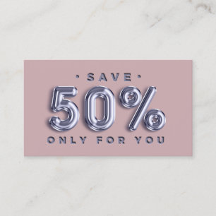Logo QRCODE 50%OFF Korting Blauw Roos invoegen Visitekaartje