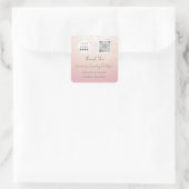 Logo QrCode Online Winkelpoeder Roos Vierkante Sticker (Tas)
