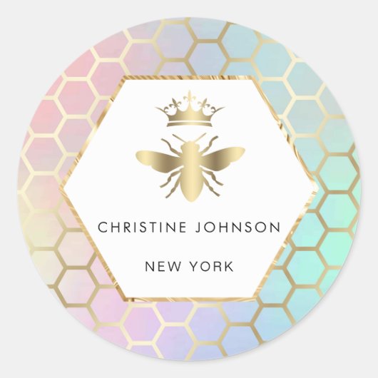 ・ logo queen bee autocollant rond classique (Devant)