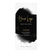 Logo-rackkaart met zwarte & goudmenu Salon Price L Reclamekaart (Achterkant)