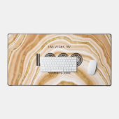 Logo Rectangulaire Moderne Faux Agate Doré (Clavier et souris)
