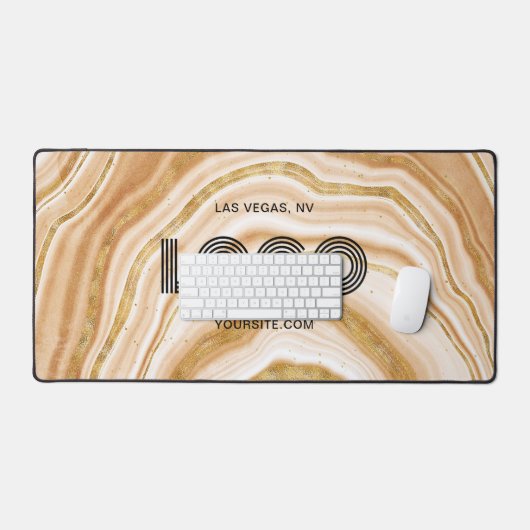 Logo rectangulaire moderne Faux Golden Agate (Clavier et souris)